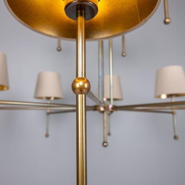 California Modern Brass Two-Tier Chandelier, 12-Arm - Image 6